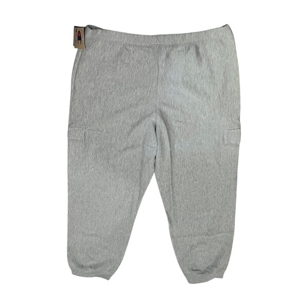 Champion Ribbed Drawstring Casual Cargo Jogger Sweatpants Sz 2XL Grey Mens - Picture 3 of 10